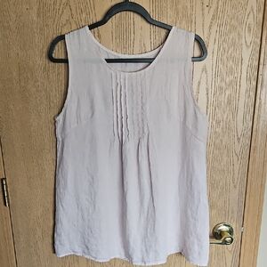 Laura Bianchi Pink Elegant Sleeveless Top. 100% Linen